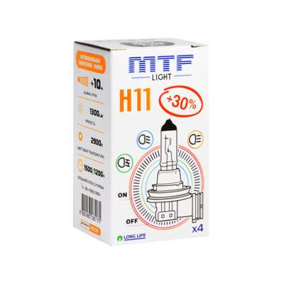 MTF Галогенная лампа H11 12v 55w Standard+30% 2900K