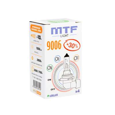 MTF Галогенная лампа HB4 12V 9006 12v 55w Standard+30% 2900K
