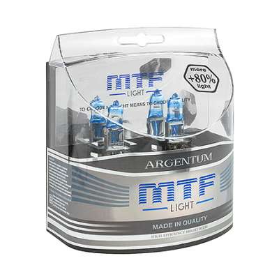 MTF Набор ламп H3 12v 55w  Argentum +80% 4000K