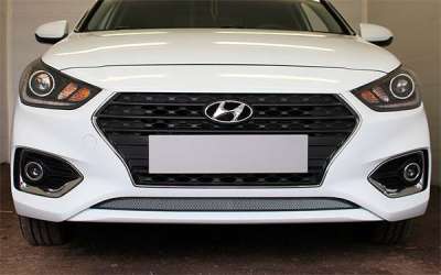Защита радиатора Hyundai Solaris 2017- chrome
