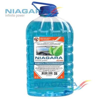 Жидкость омывания стекол Ниагара 4 л Универсальная летняя (синий цвет)