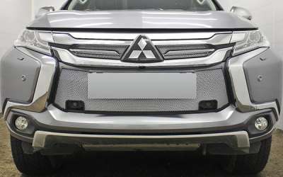 Защита радиатора Mitsubishi Pajero Sport III 2016- хром низ