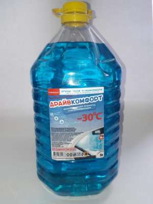 ДрайвКомфорт Незамерзающая стеклоомывающая жидкость -30град, 5л зимняя (голубой цвет, желтая крышка)