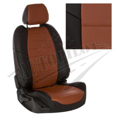 Чехлы Hyundai Creta черный+коричневый, экокожа Автопилот