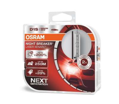 Лампа ксеноновая Osram D1S 35W Xenarc Night Breaker Laser 4500K 85V (евробокс, 2шт)