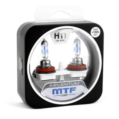 Галогенные автолампы MTF Light серия ARGENTUM +130% H11 12V, 55W, комп. 3300K