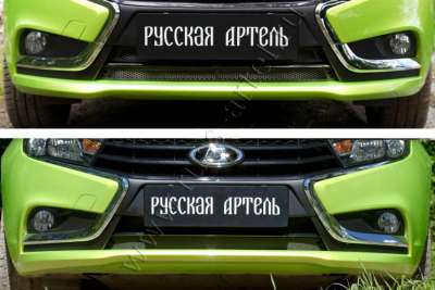 Lada Vesta 2015- Защитная сетка и заглушка решетки переднего бампера 