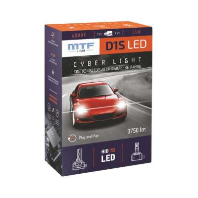Светодиодные лампы MTF LED D1S Cyber Light 6000К Холодный Белый свет (2 шт) 3750Лм*2 35W